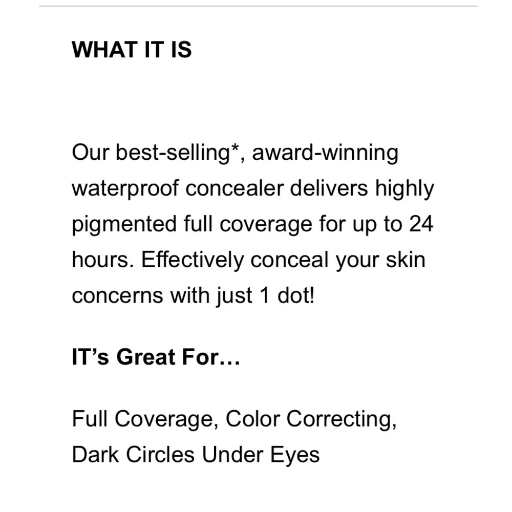 It BYE BYE UNDER EYE . Full Coverage Anti Aging Waterproof Concealer